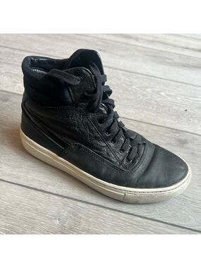 Vince black leather classic high too sneakers size 10